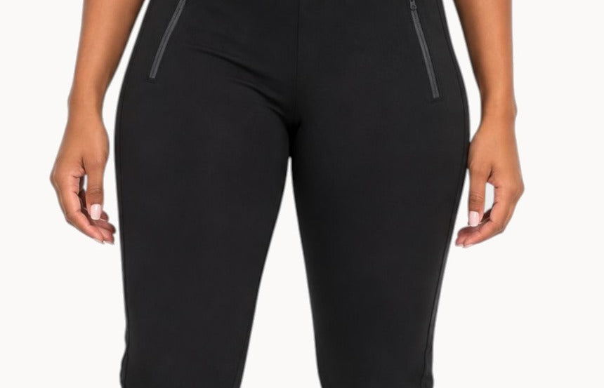 The Sculpt Legging — high waist and zip pocket, worn