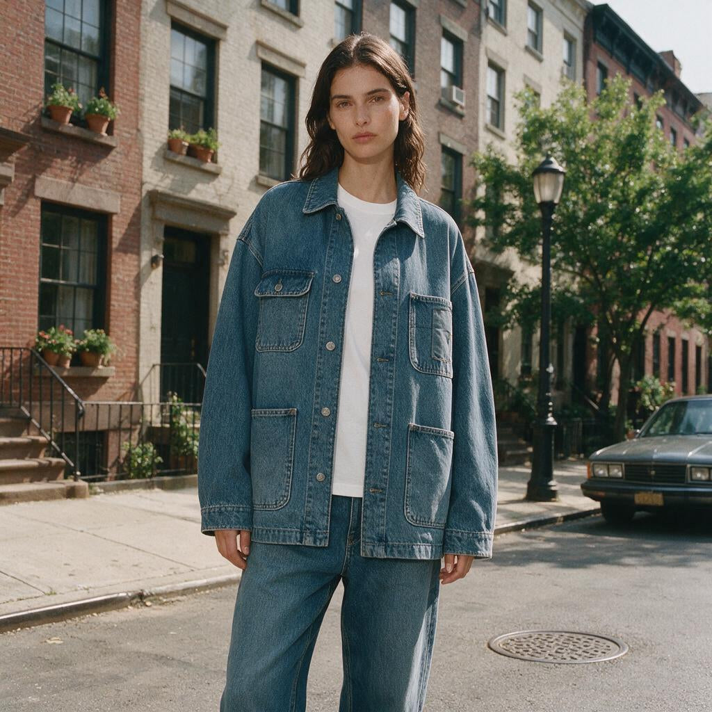 The Utility Denim Jacket, on-body